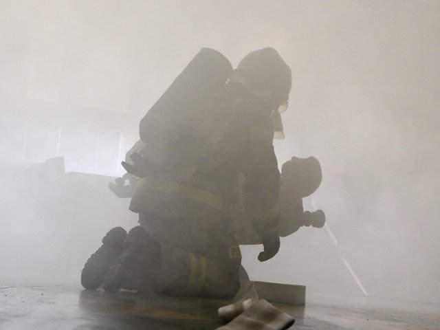 Pożar w Zespole Placówek Oświatowych w Jednorożcu - ćwiczenia